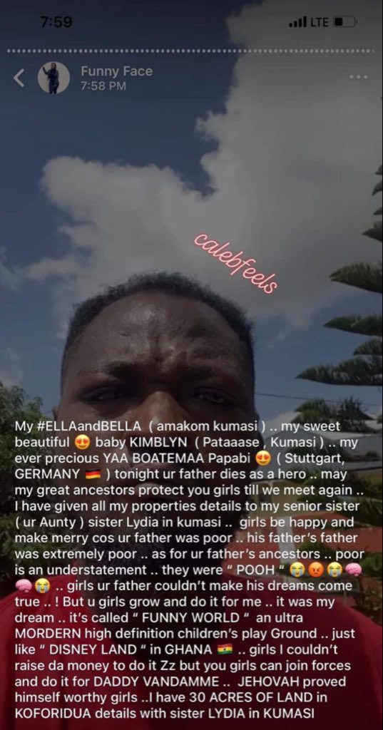 Funny Face threatens to kill his baby mama and commit suicide