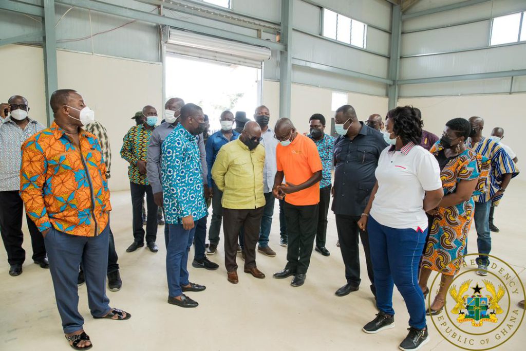 1D1F: President Akufo-Addo inspects work on 95% complete Central Oil Mills
