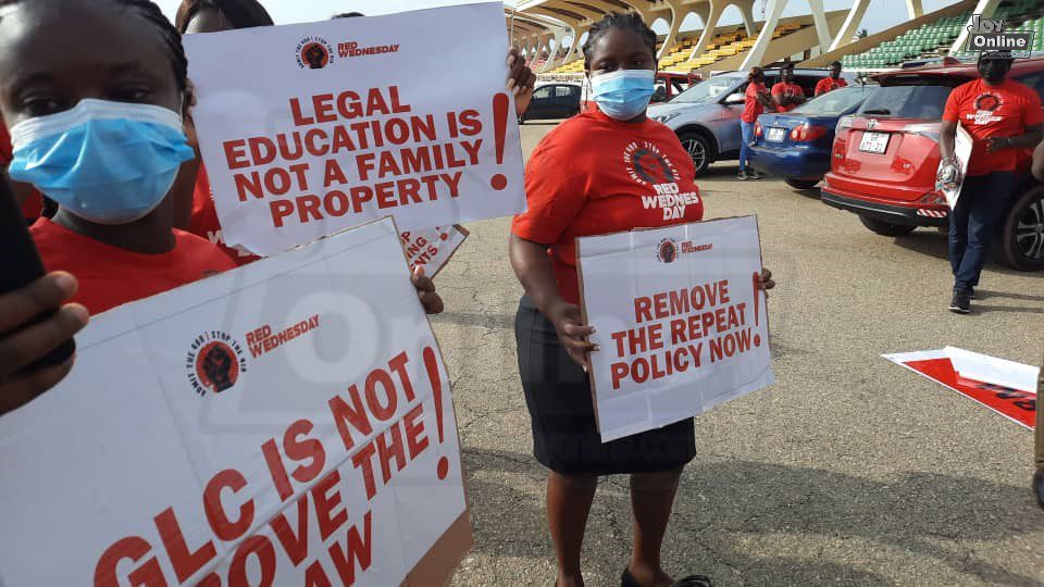 Law students protest in Accra over entrance exam saga