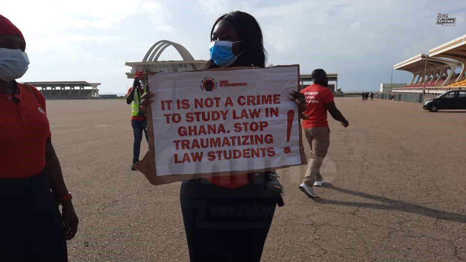 Law students protest in Accra over entrance exam saga