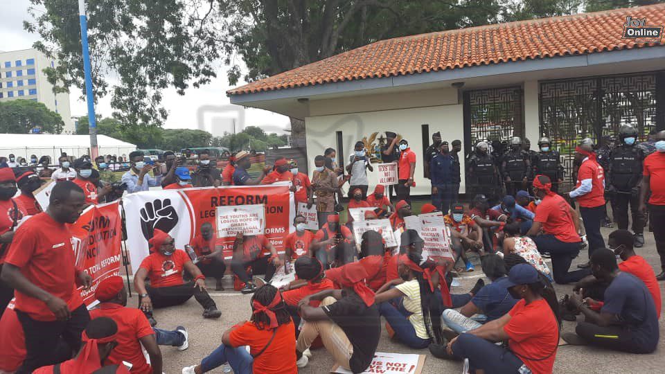 Law students protest in Accra over entrance exam saga