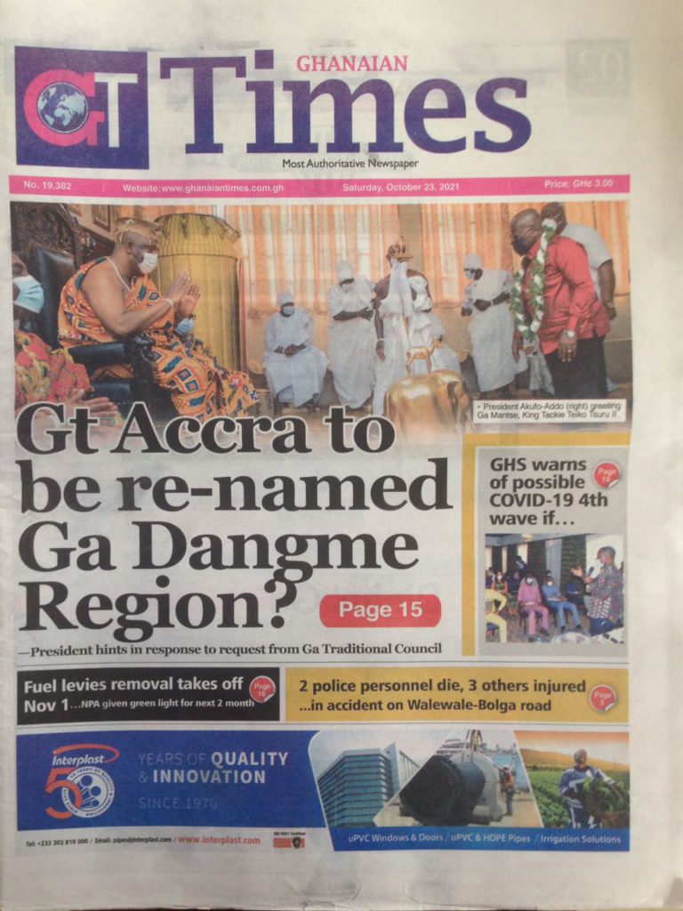 Today's front pages: Saturday, October 23, 2021 Today's front pages: Saturday, October 23, 2021