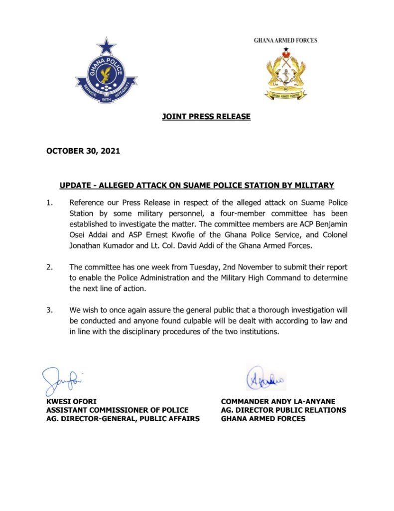 Four-member committee established to investigate attack on Suame police station Four-member committee established to investigate attack on Suame police station