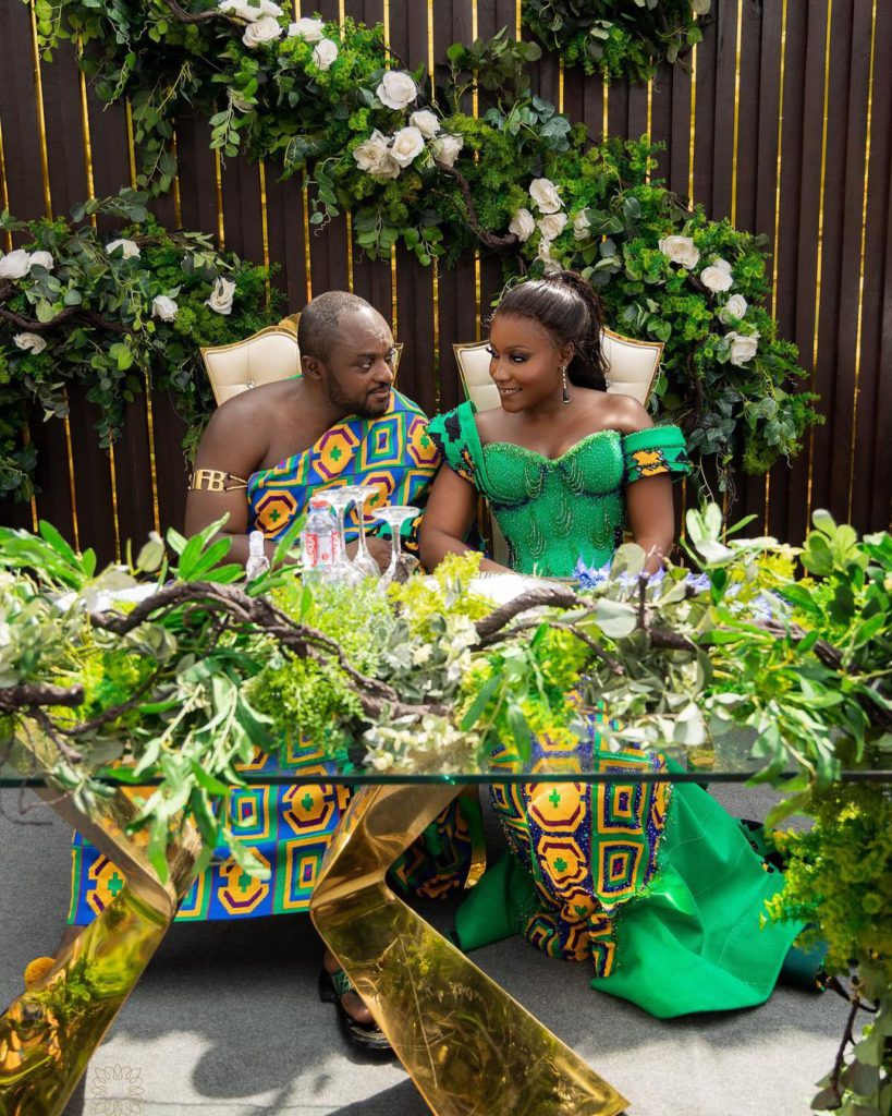 Adinkra Pie CEO ties the knot in Kente embellished wedding