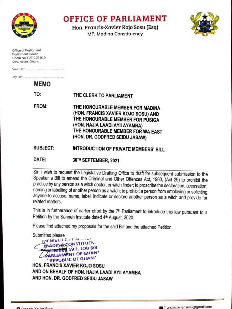 Sosu, 2 other MPs introduce Private Members' Bill to ban 'witch doctors' Sosu, 2 other MPs introduce Private Members' Bill to ban 'witch doctors'
