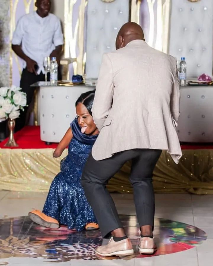 Physically challenged motivational speaker hits dance floor on wedding day