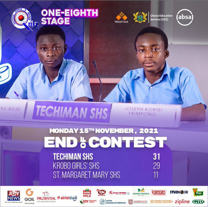 NSMQ 2021: Krobo Girls kicked out of championship after defeat to Techiman SHS