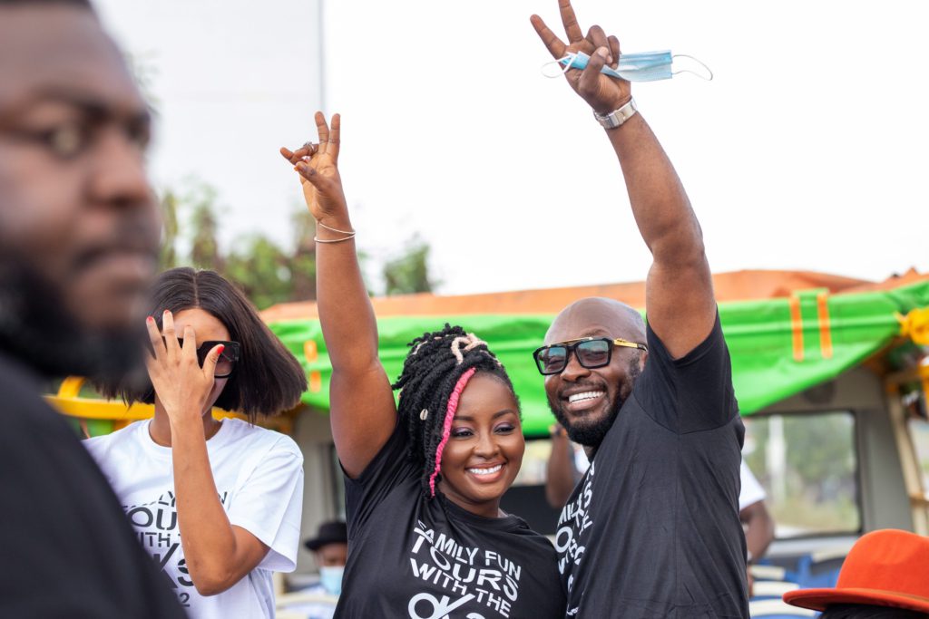 Okyeame Kwame and Adansi Travels launch family fun tour on GTA's Accra City Tour bus to promote Ghana