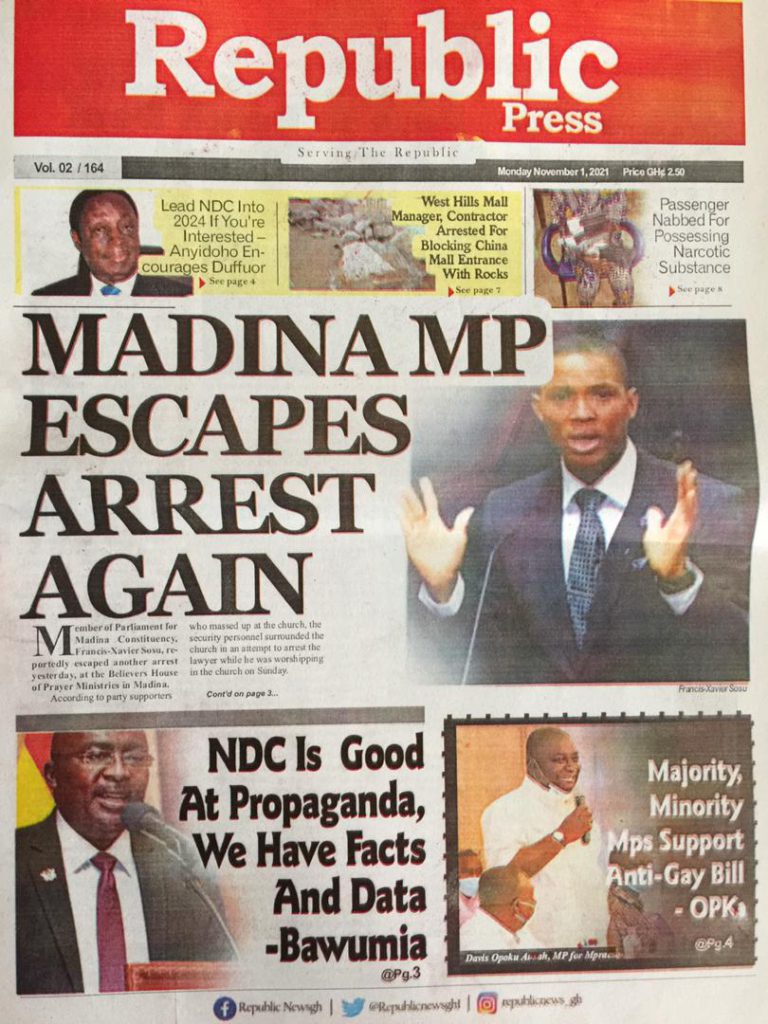 Today's front pages: Monday, November 1, 2021 Today's front pages: Monday, November 1, 2021