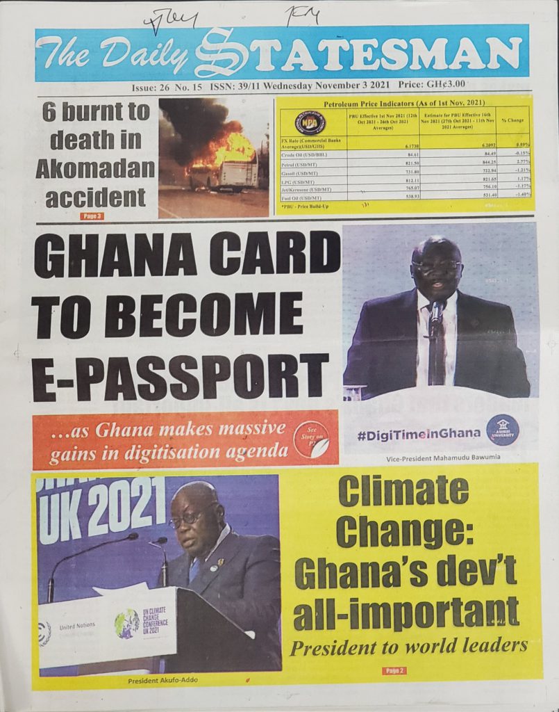 Today's frontpages: Wednesday November 3, 2021 Today's frontpages: Wednesday November 3, 2021