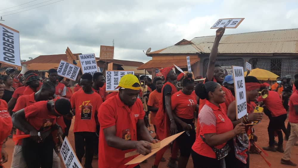 Amansie South residents protest poor road network in their area