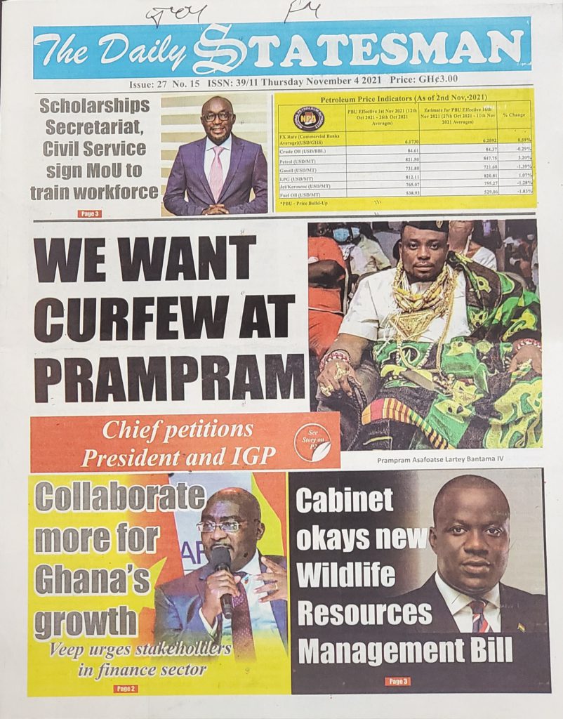 Today's frontpages: Thursday, November 4, 2021 Today's frontpages: Thursday, November 4, 2021