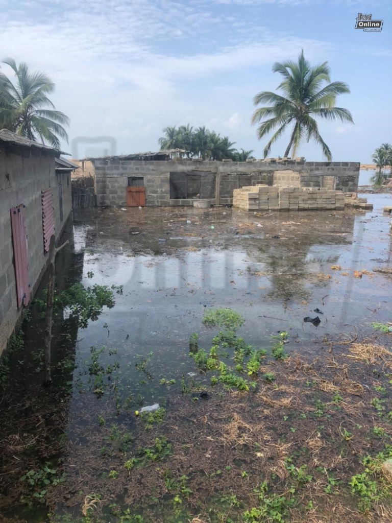 Residents of Anloga district displaced by tidal waves