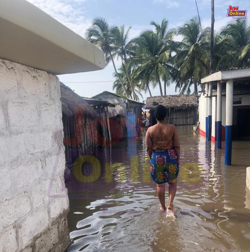 Residents of Anloga district displaced by tidal waves