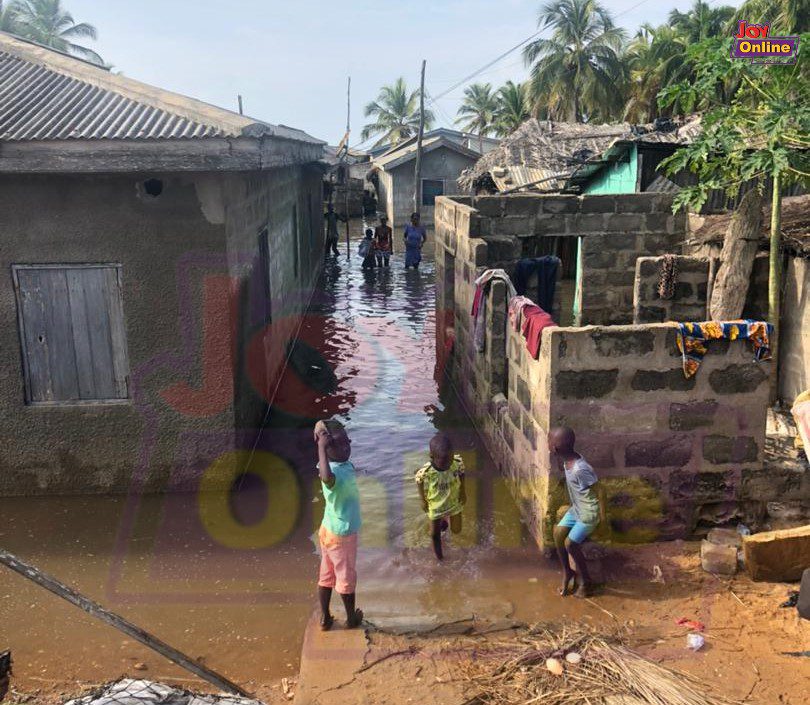 Residents of Anloga district displaced by tidal waves