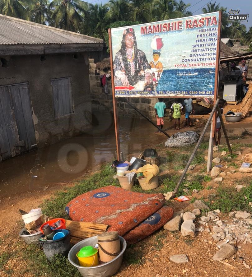 Residents of Anloga district displaced by tidal waves