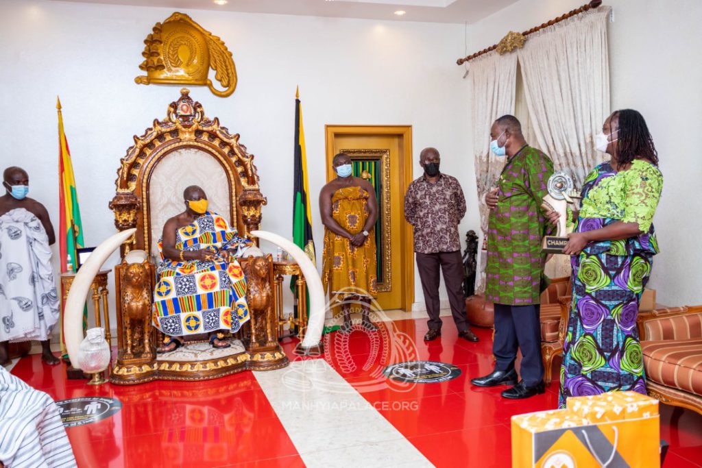 NSMQ 2021: Primetime management pays courtesy call on Asantehene NSMQ 2021: Primetime management pays courtesy call on Asantehene