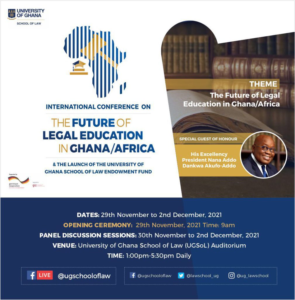 UG School of Law, GIZ to host international conference on 'Future of Legal Education in Ghana/Africa'