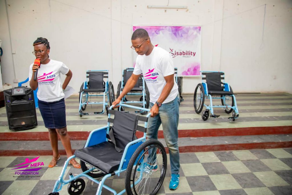 Emefa Foundation donate wheelchairs to persons with disability