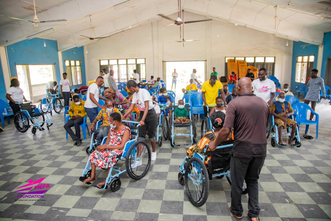 Emefa Foundation donate wheelchairs to persons with disability