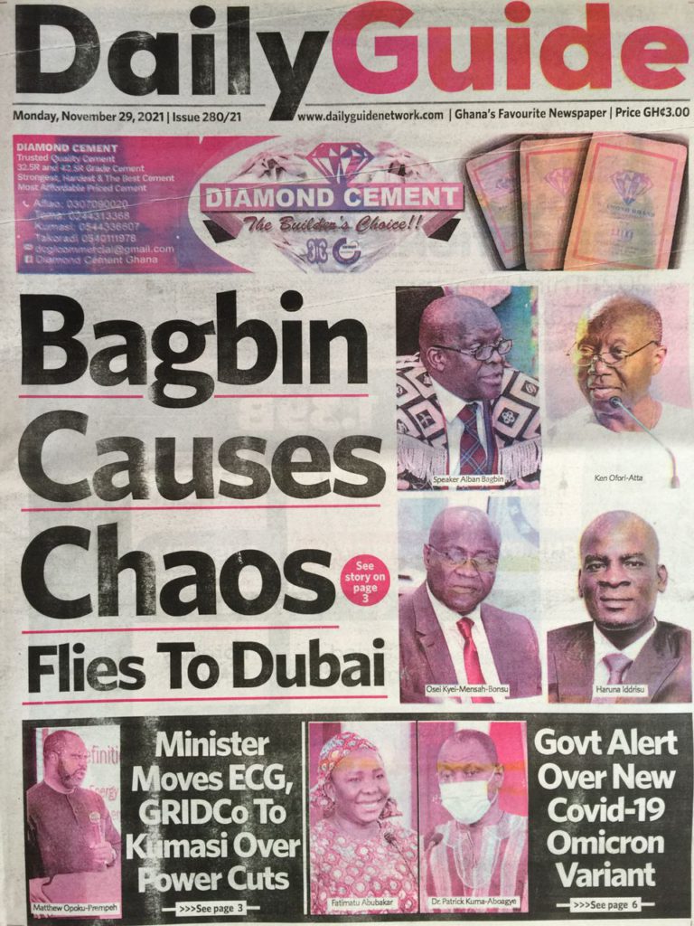 Today's front pages: Monday, November 29, 2021 Today's front pages: Monday, November 29, 2021