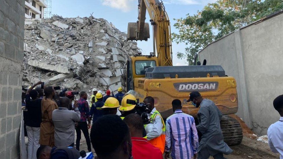 Nigeria building collapse: Race to find survivors as dozens still missing