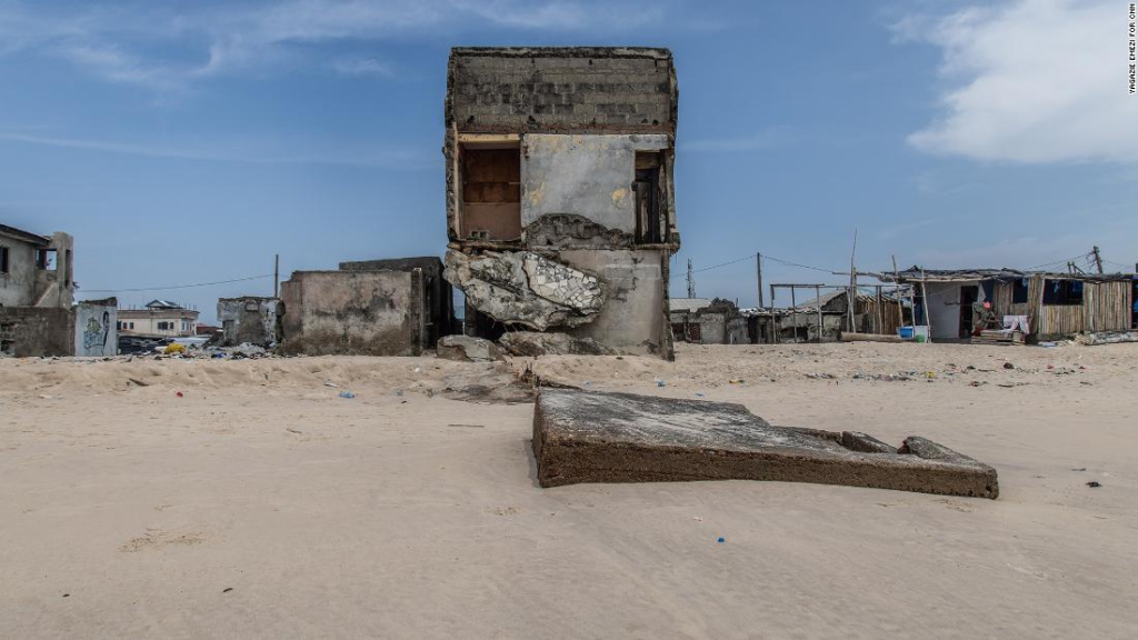 While countries wrangle over who should pay for the climate crisis, a community on Lagos Island is being swallowed by the sea