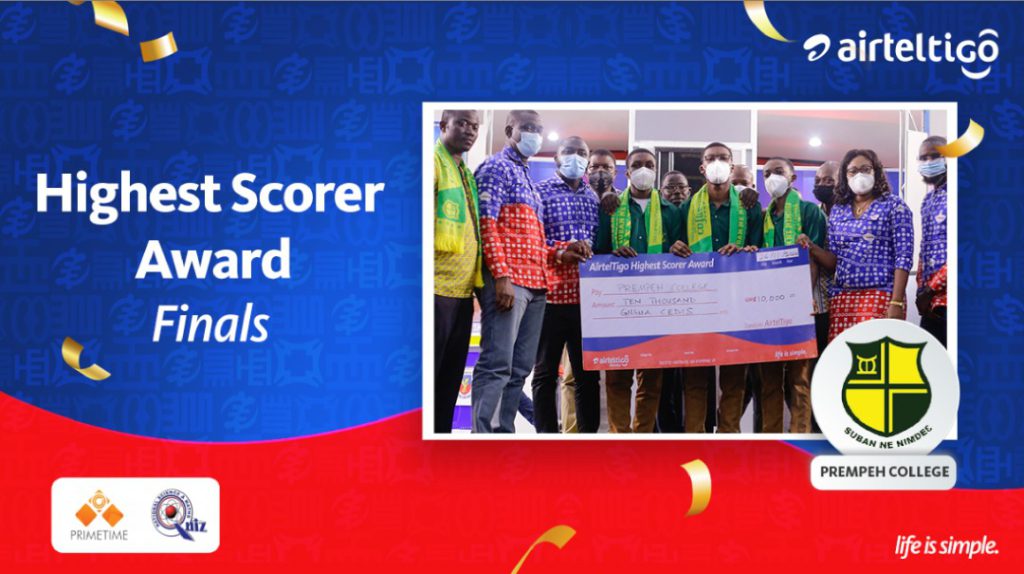 NSMQ 2021: Prempeh College wins AirtelTigo Highest Scorer cash prize of ¢10,000