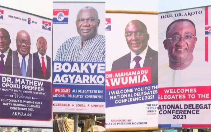 NPP members mount bill boards in Kumasi; flout party directive -  MyJoyOnline.com