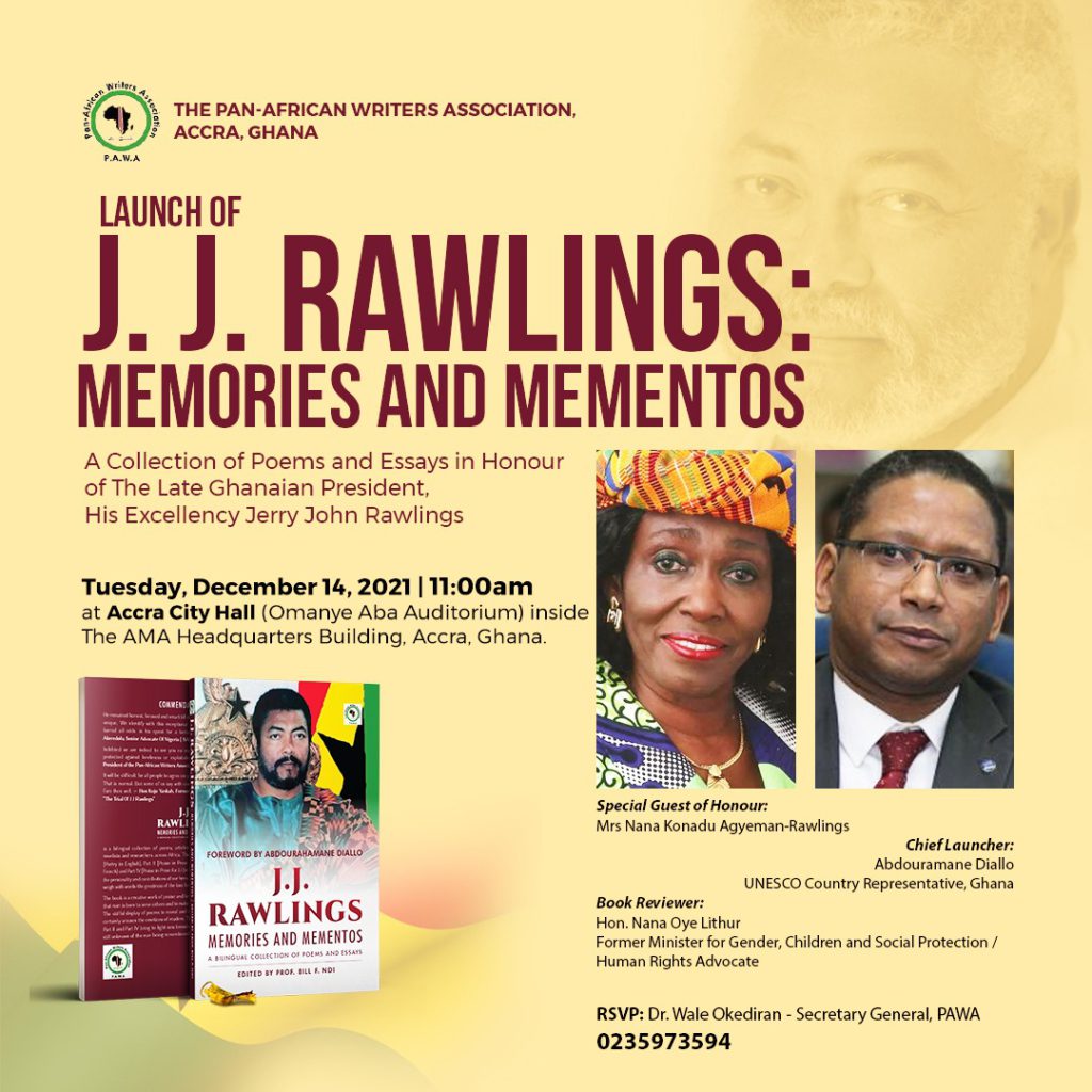 Pan-African Writers Association to launch a book in honour of Rawlings
