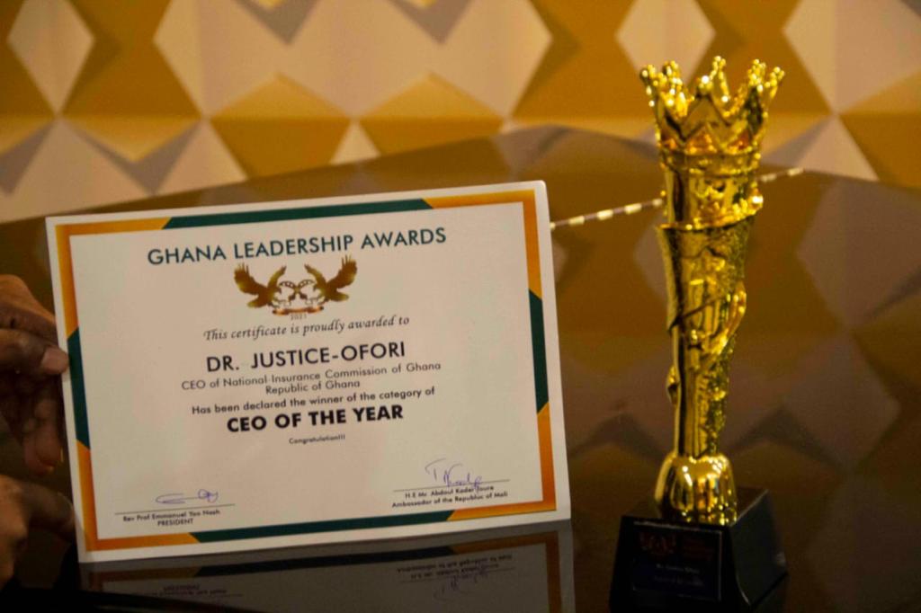 Commissioner of Insurance, Dr Justice Ofori adjudged CEO of the Year Commissioner of Insurance, Dr Justice Ofori adjudged CEO of the Year
