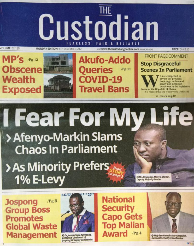 Today's front pages: Monday, December 6, 2021 Today's front pages: Monday, December 6, 2021