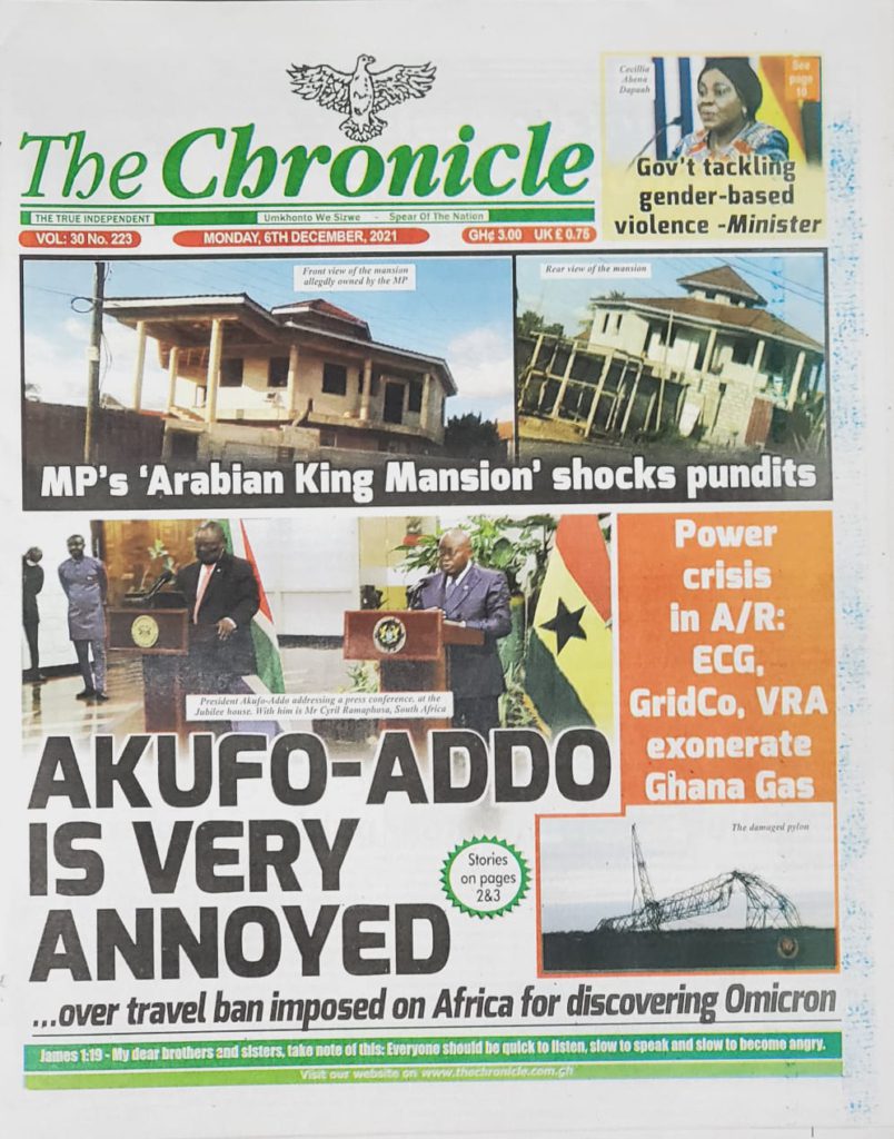 Today's front pages: Monday, December 6, 2021 Today's front pages: Monday, December 6, 2021