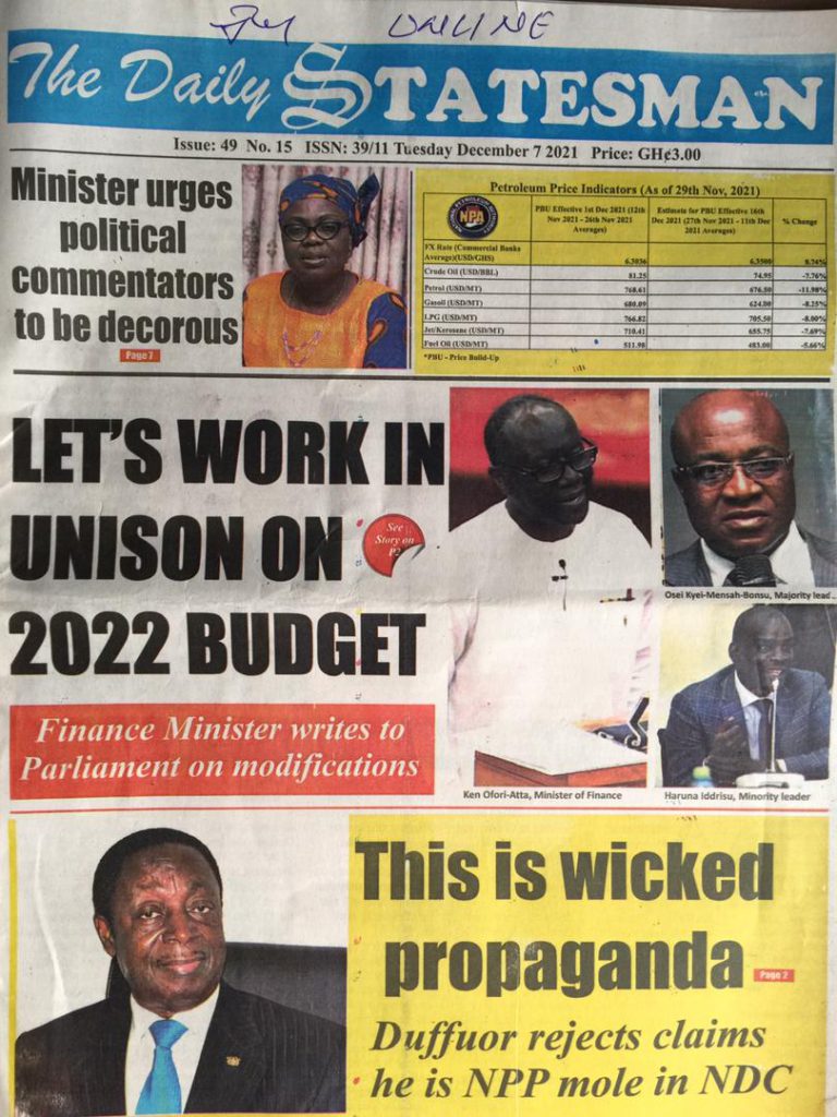 Today's frontpages: Tuesday, December 7, 2021 Today's frontpages: Tuesday, December 7, 2021