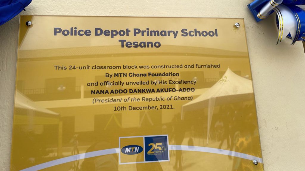 MTN Foundation hands over 24-unit classroom block to Police Depot