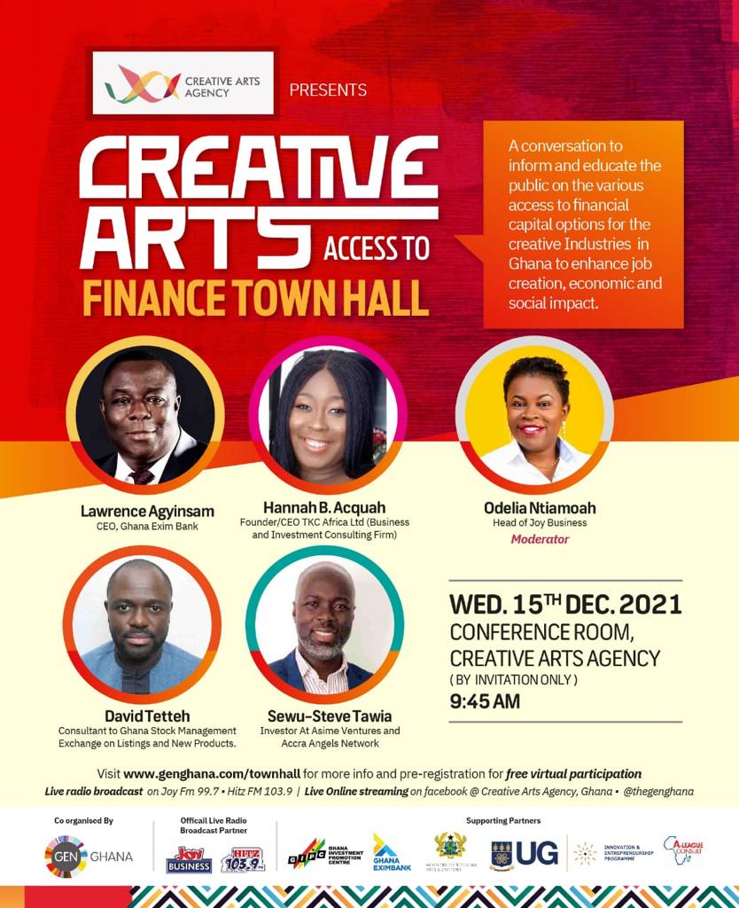 Creative Arts access to finance town hall slated for Dec. 15