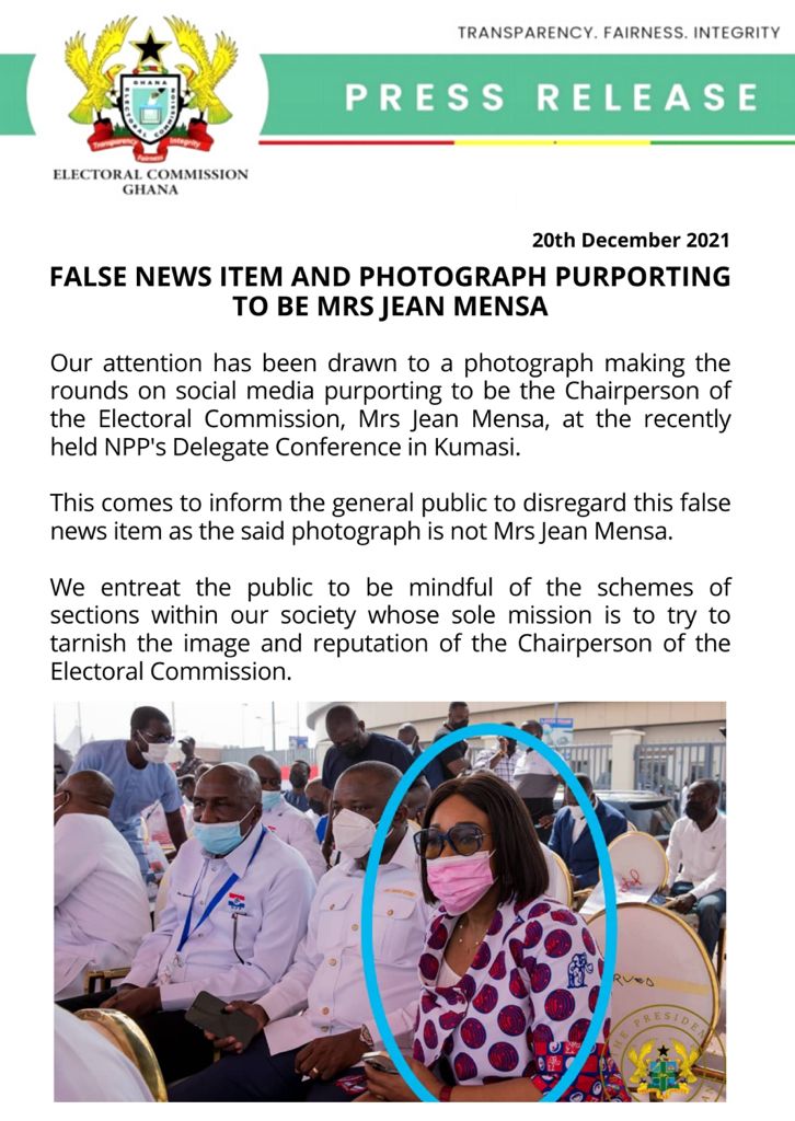Jean Mensa did not attend NPP National Delegates Congress - EC Jean Mensa did not attend NPP National Delegates Congress - EC