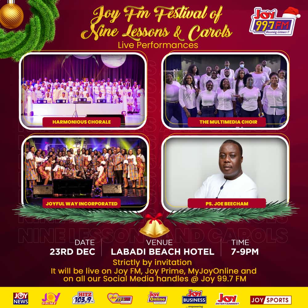 Joy FM's Festival of Nine Lessons and Carols comes off on Thursday