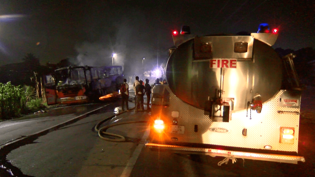 MMT Bus catches fire at Kumasi Ayigya; 63 passengers escape unhurt