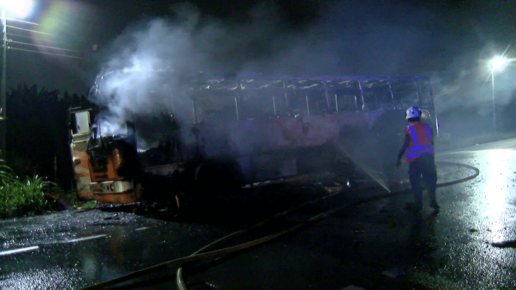 MMT Bus catches fire at Kumasi Ayigya; 63 passengers escape unhurt MMT Bus catches fire at Kumasi Ayigya; 63 passengers escape unhurt