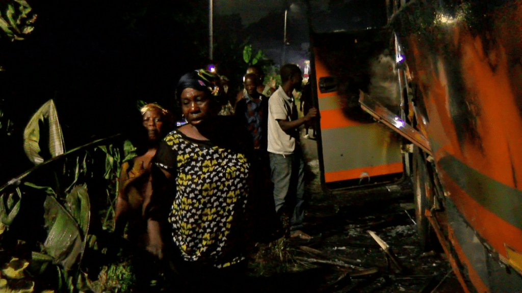 MMT Bus catches fire at Kumasi Ayigya; 63 passengers escape unhurt