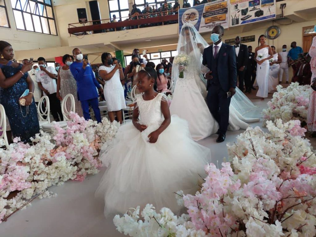 White wedding of Hawa Koomson’s son in pictures