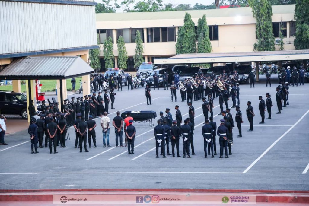 Photos: Police holds guard of honour for officer slain in Bono Region