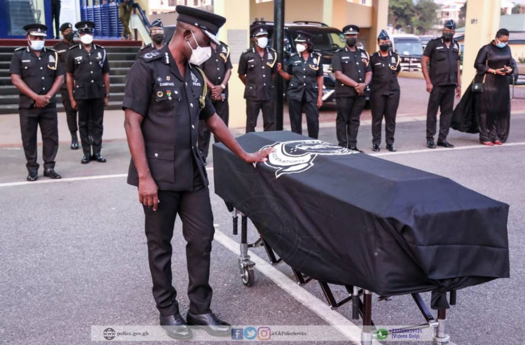 Photos: Police holds guard of honour for officer slain in Bono Region