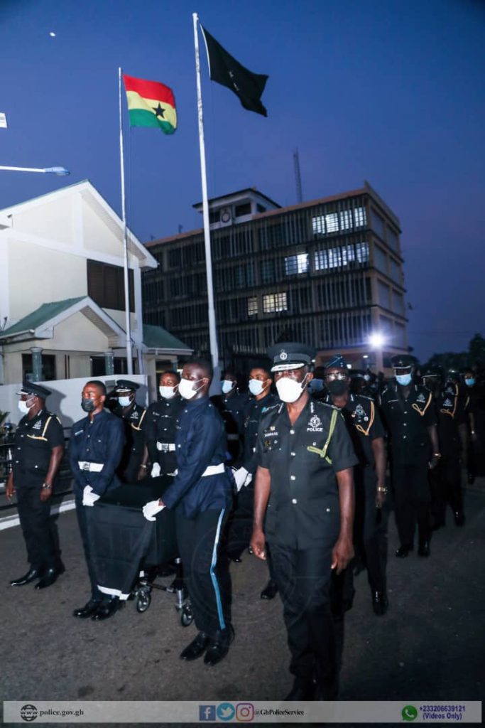 Photos: Police holds guard of honour for officer slain in Bono Region