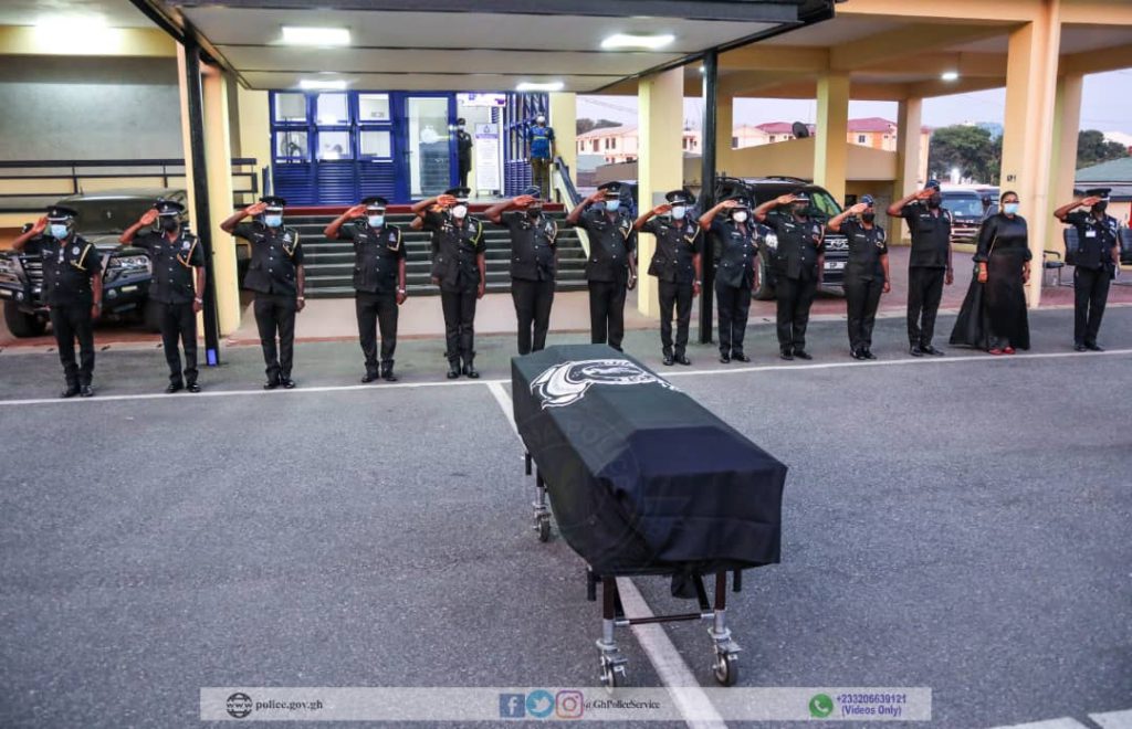 Photos: Police holds guard of honour for officer slain in Bono Region