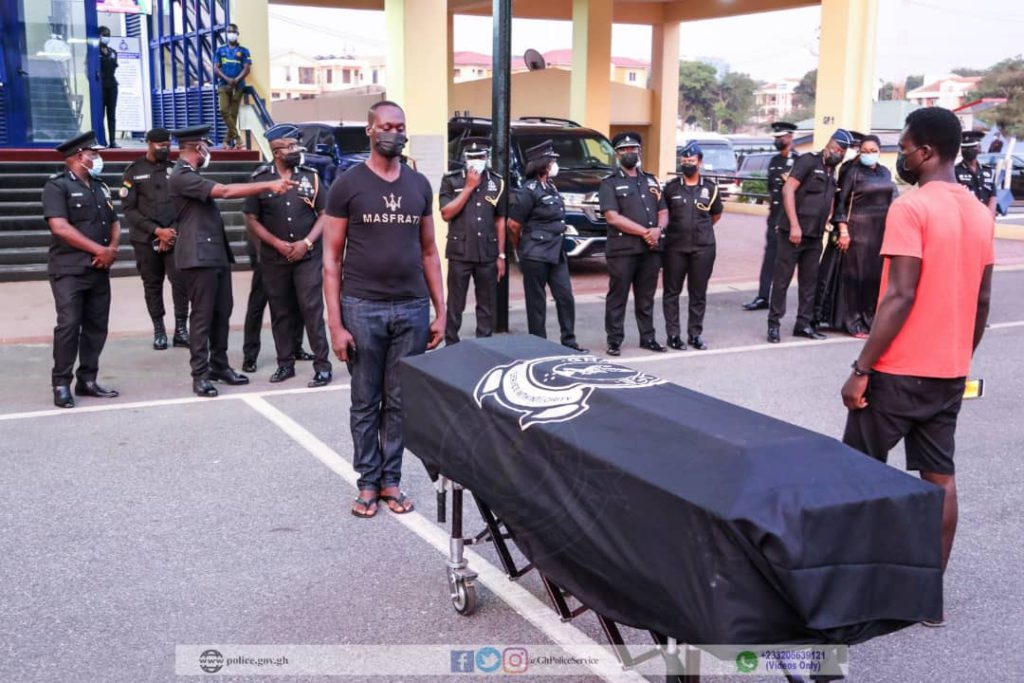 Photos: Police holds guard of honour for officer slain in Bono Region