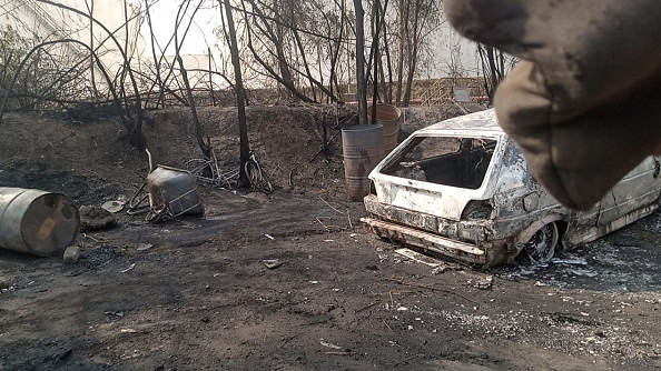Fire outbreak near BOST Accra Plains Depot destroys one salon car and a tricycle