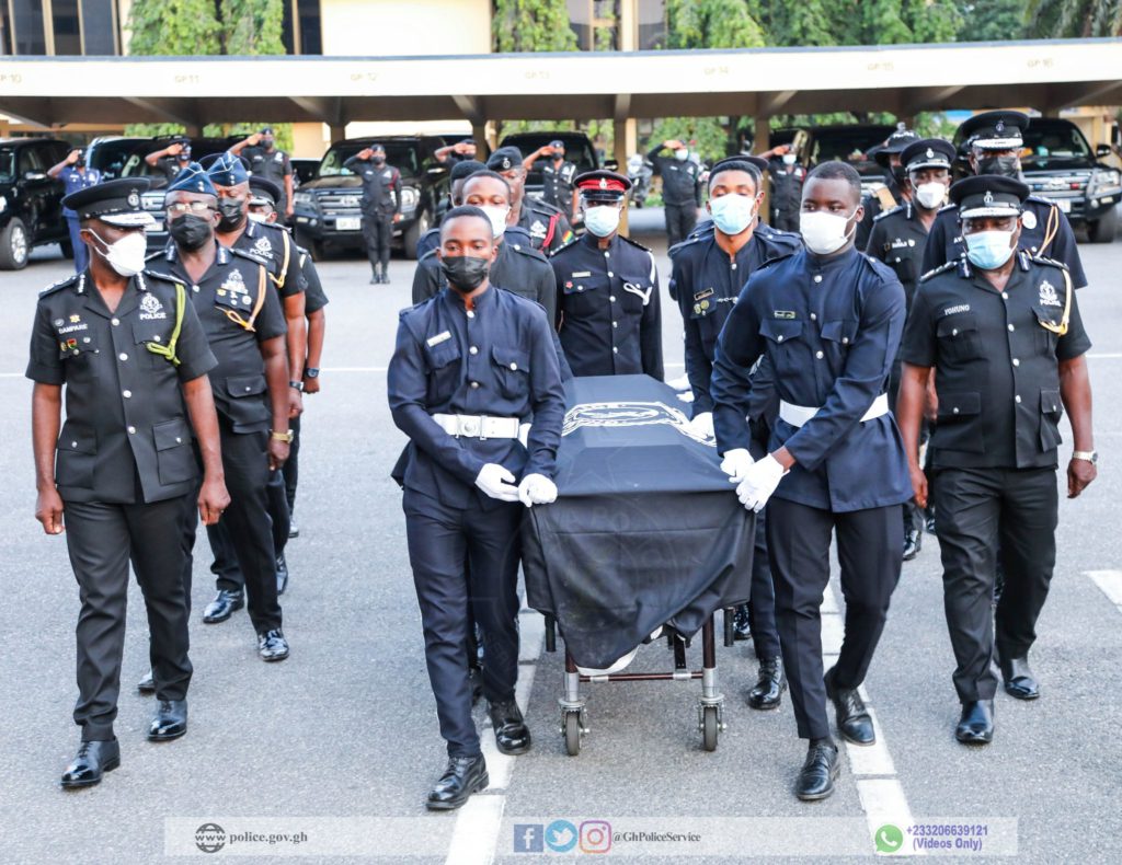 Photos: Police holds guard of honour for officer slain in Bono Region