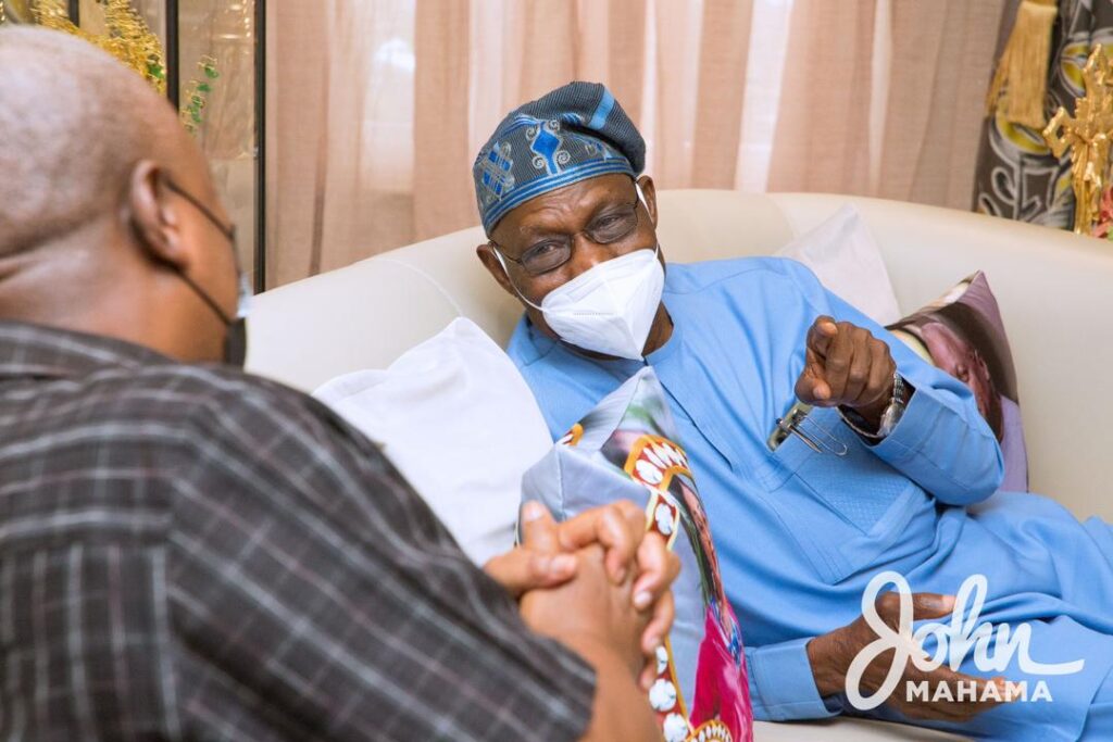 Olusegun Obasanjo commiserates with Mahama after late brother's burial